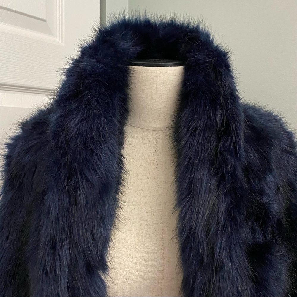 Honey Punch Dark Blue Faux Fur Vest Super Soft Size S/M - Picture 3 of 15